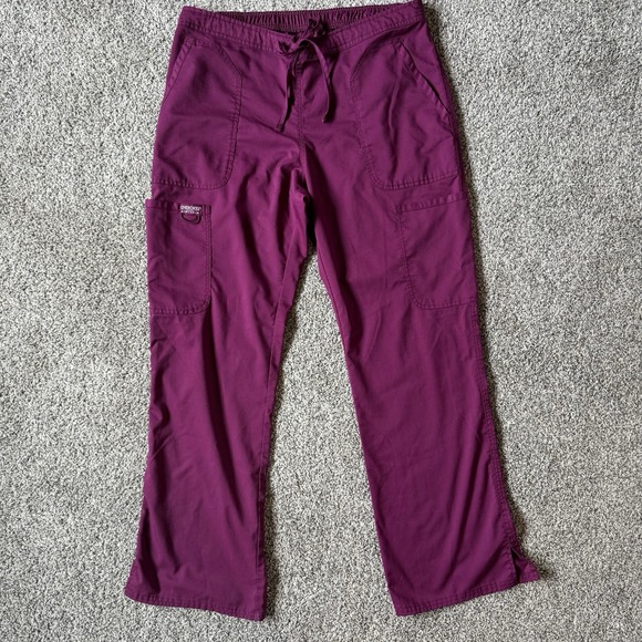 Cherokee Pants - Cherokee Workwear Revolution Size M Tall Slight‎ Flare Drawstring Scrubs Maroon